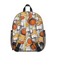 thumbnail image 3 of Basketball and Lightning White Pattern Backpack for School, Cute School Bag with Adjustable Shoulder Straps and Padded Back, 13.8"x11.4"x6", 3 of 5
