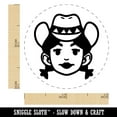 thumbnail image 2 of Rancher Cowgirl Cartoon Head Pigtails Hat Self-Inking Rubber Stamp for Stamping Ink Stamper Crafting Planners - 1/2 Inch Mini - Black Ink, 2 of 7
