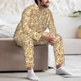 thumbnail image 7 of Yiaed Cute Shiba Print Men’s Pajamas Set - Long Sleeve Button Down Sleep Shirt and Pajama Bottoms Sleepwear Set Mens Pjs Sets Men's Pajama Bottoms-Large, 7 of 7