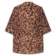thumbnail image 4 of Itsame Women's Cardigan, Sun Protection Beach Fashion Chiffon Prints Cover Up Blouse Black S-XXXL, 4 of 5