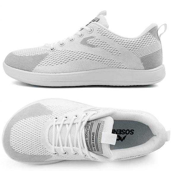 Sosenfer Hands-Free Slip-On Wide Toe Box Barefoot Sneakers - Women's Zero Drop Walking Shoes