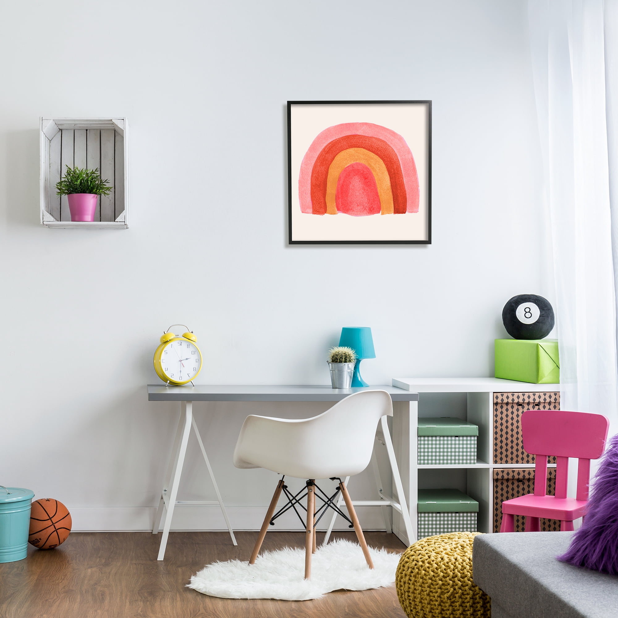 Stupell Indtries Bold Red Pink Rainbow Four Layered Arches,24 x 24,Design by Emily Navas