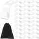 thumbnail image 1 of 30 piezas de ganchos conectores para perchas de ropa, clips de percha cerrados, clips de extensión para perchas con bolsa de tela con cordón - Blanco, 1 of 5
