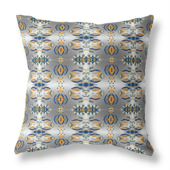Amrita Sen Broadcloth Zippered Pillow With GrayOrange CAPL255BrCDSZP20x20