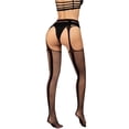 thumbnail image 3 of Bas Aguichant pour Femmes en Dentelle Résille Transparente Bas Résille Aguichant Collants Noirs Bas Lingerie Filet Taille Unique, 3 of 8