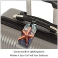 thumbnail image 3 of Square 2Pack PU Leather Starfish Cruise Luggage Tag with Privacy Cover and Name ID Tag for Travel Handbags Backpacks Luggage Tags, 3 of 6