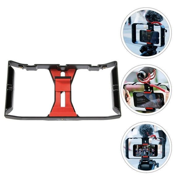 HORIALENCE 1Pack Smartphone Video Rig Red Plastic Phone Mount Stand for Professional Users Filmmaking