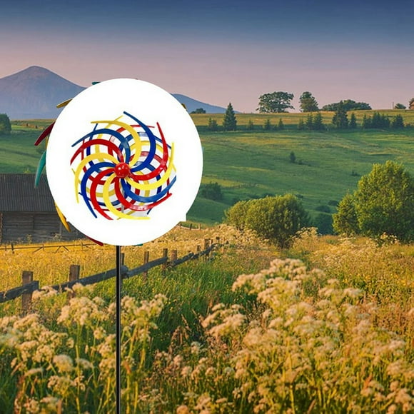 Colorful Wind Spinner Willow Leaves Dual Direction 360 Degree Windmills for Outdoor Yard Patio Lawn