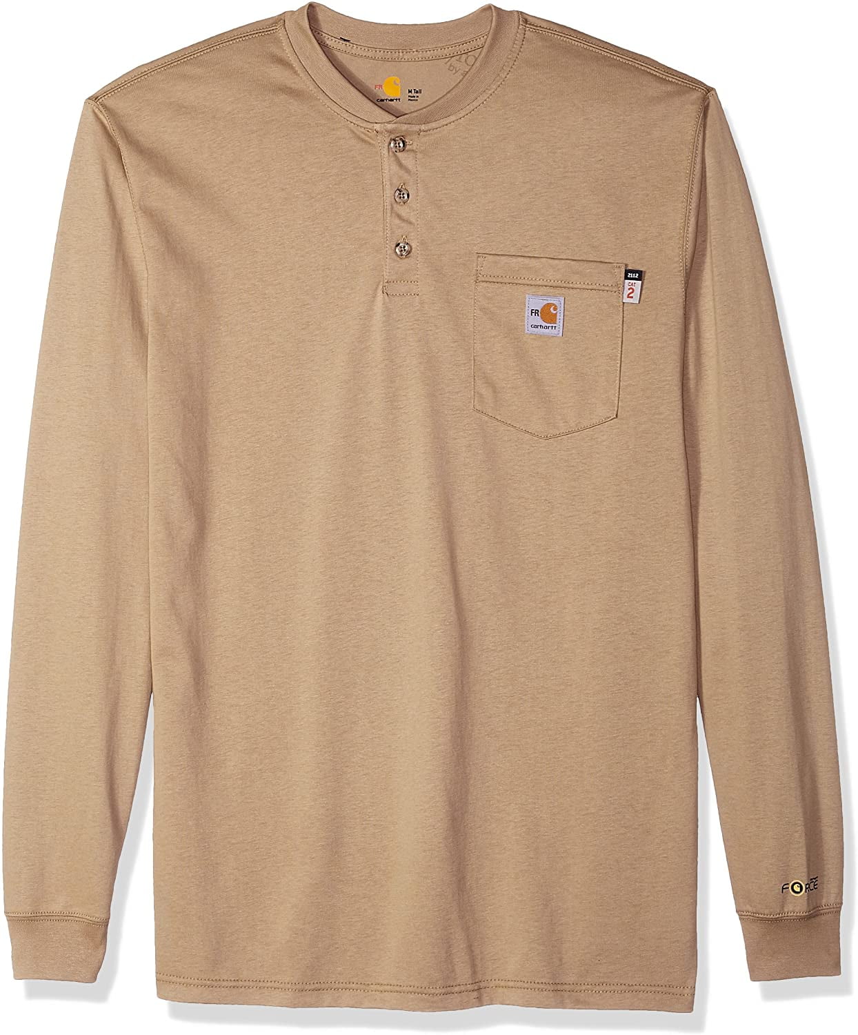 Carhartt Men's Big & Tall Flame Resistant Force Cotton Long Sleeve ...