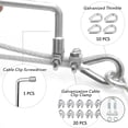 thumbnail image 7 of 3/16" Wire Rope Kit, 100Ft PVC Coated Steel Cable Guide Wire Tensioner Strainer Kit w/ 7×7 Strand Core Steel Wire for String Light Hanging Kit/Decking & Stair Railings/Shade Sails/Clothes Line, 7 of 7