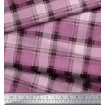 thumbnail image 2 of Soimoi Satin Silk Fabric Gingham Check Print Fabric by The Yard 42 Inch Wide, 2 of 5