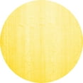 thumbnail image 1 of Ahgly Company Machine Washable Indoor Round Solid Yellow Modern Area Rugs, 3' Round, 1 of 4