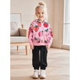 thumbnail image 2 of Bellafa Toddler Girls Rainbow Unicorn Jacket Little Girls Hooded Zipper Long Sleeve Sweatshirt Outerwear Coat For 2-7 Years Kids, 2 of 8
