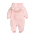 thumbnail image 5 of Body De Bebé, Mono De Canastilla Para Niños Pequeños, Ropa De Invierno Para Niñas Y Niños, Peleles Con Capucha Y Cremallera De Dibujos Animados Cálidos, Color Rosa Odeerbi LM103-3250, 5 of 5