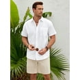 thumbnail image 4 of sogami Men's Linen Short Sleeve Hawaiian Shirt Button Down Casual Shirt For Beach, 4 of 9