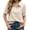 Beige, variant on Summer Solid Color Puff Sleeve Women Button Down Lapel Blouse Tops
