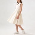 thumbnail image 4 of hengsof Big Girls Solid Sleeveless Shift Dress, Round Neck Casual Comfortable Everyday Gown, Simple Play Dress for Juniors Size 8-13 Years, 4 of 8