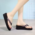 thumbnail image 7 of Kukoosong Wedge Sandals for Women Summer Floral Flip-Flops Wedge Heel Platform Flip Flops Beach Shoes Sandals Women Black 40, 7 of 7