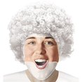 thumbnail image 1 of Amscan Costume de Perruque de Fête Bouclée Blanc, 1 of 1