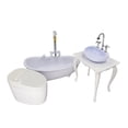 thumbnail image 2 of Accesorios de baño Hugo para casa de muñecas bañera inodoro lavabo 1/6, 2 of 10