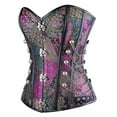 thumbnail image 3 of MISS MOLY Women's Steampunk Gothic Bustier Corset Spiral Steel Boned with Buckle, 3 of 6