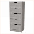 thumbnail image 7 of Dressers | Dillon 5-Drawer Narrow Tall Chest, Concrete Gray | Engineered Wood, 7 of 7