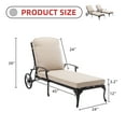 thumbnail image 5 of Aluminum Reclining Outdoor Chaise Lounge with Wheels and Cushions(set of 2)-Beige, 5 of 5