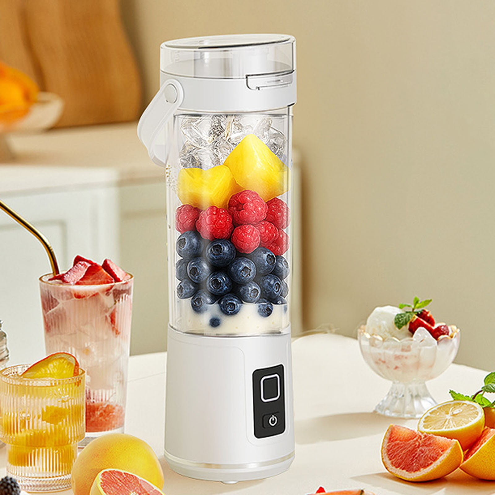 Portable Blender for Smoothies & Shakes – USB Rechargeable Mini Blender Cup, 20oz Travel Blender for Fruits, Vegetables, Ice Crushing – Cordless, BPA-Free, Dishwasher Safe, with Battery Display