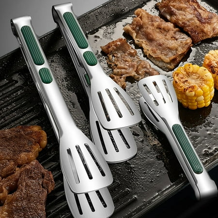 

MATHOWAL 2 Pcs Food Clip 9 /12 Premium Kitchen Tongs Easy to Clean-Food Safe 304 Stainless Steel Cooking Tongs