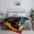 thumbnail image 4 of Flannel ，Colorful Demon Wolf Print Blanket，Super Soft Throw Blanket For Boys, 4 of 4