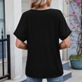 thumbnail image 6 of Black Summer Tops Festival Work Out Shirts Gym Loose Plus Short Sleeve Button Up Shirts for Women Cropped, 6 of 7