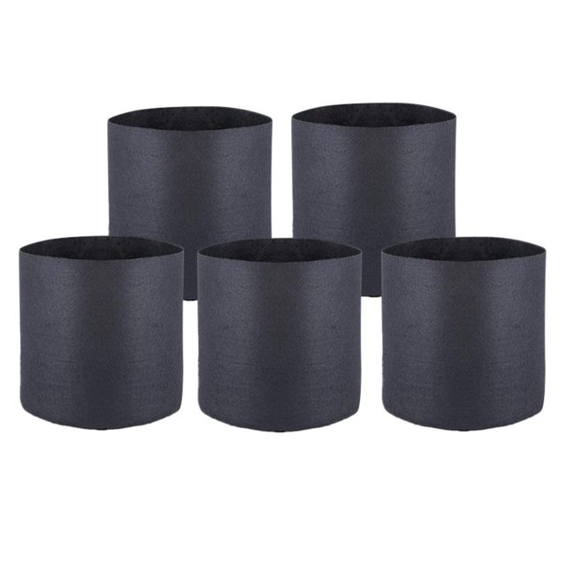 Macetas gruesas y transpirables de tela no tejida, bolsas para plantar verduras, sembradora de tomates 2 galones Cola Bolsas de cultivo de tela