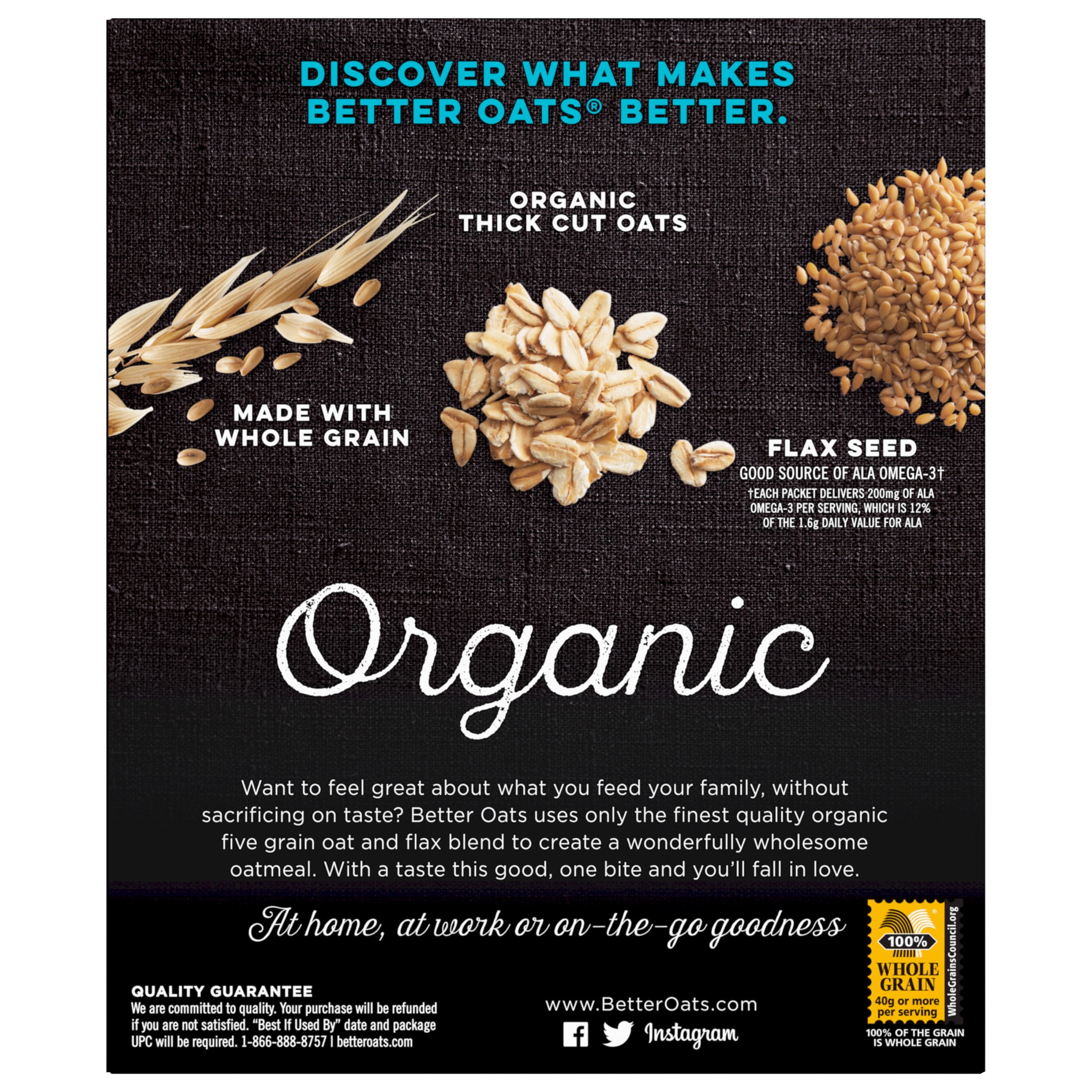 Better Oats Instant Multigrain Hot Cereal with Flax, 11.8 oz (Pack of 1)