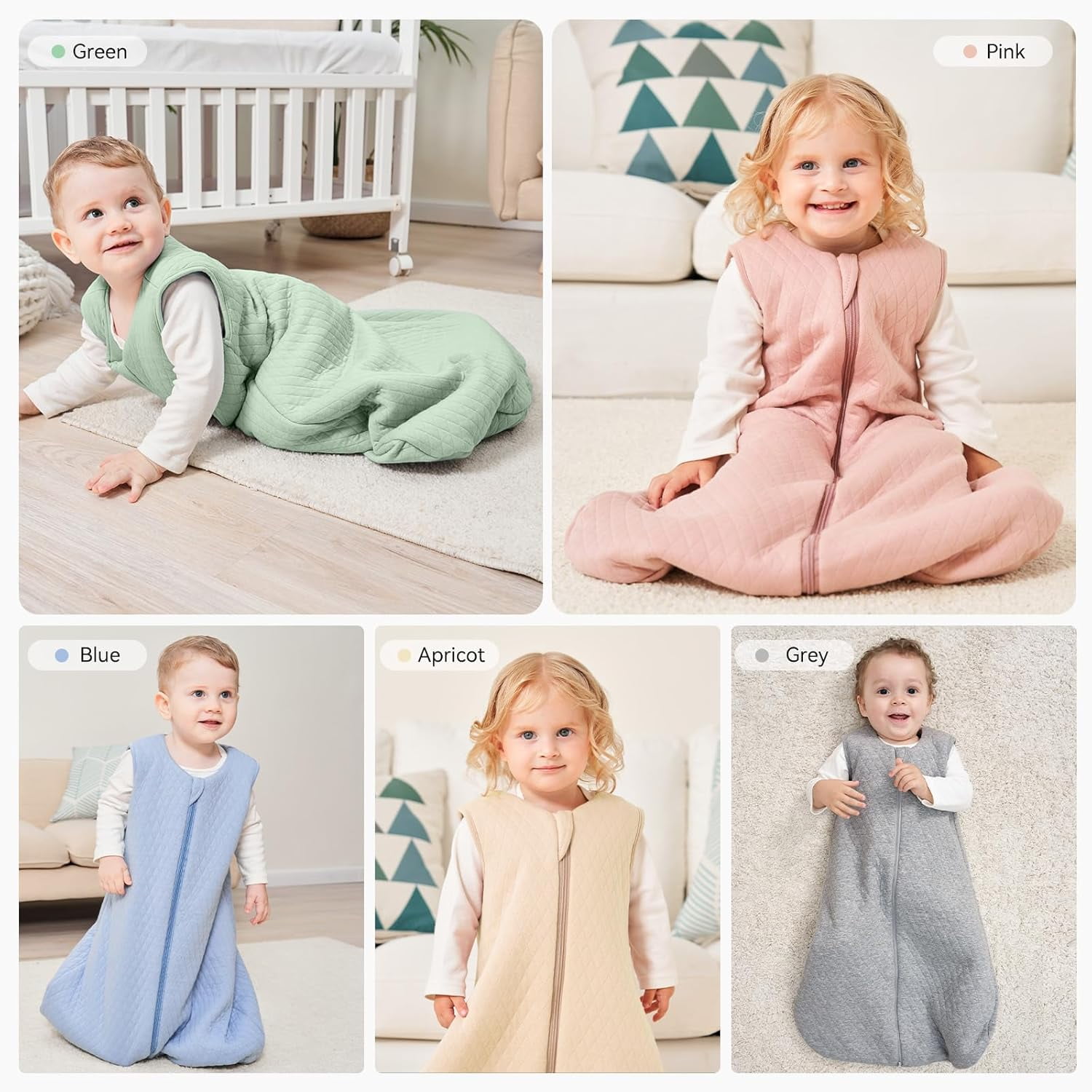 Yoofoss Baby Sleep Sack 0-6 Months TOG 2.5 Winter Baby Wearable Blanket, 100% Organic Cotton Infant Sleeping Sack 2-Way Zipper Warm Quilted Sleep Sack