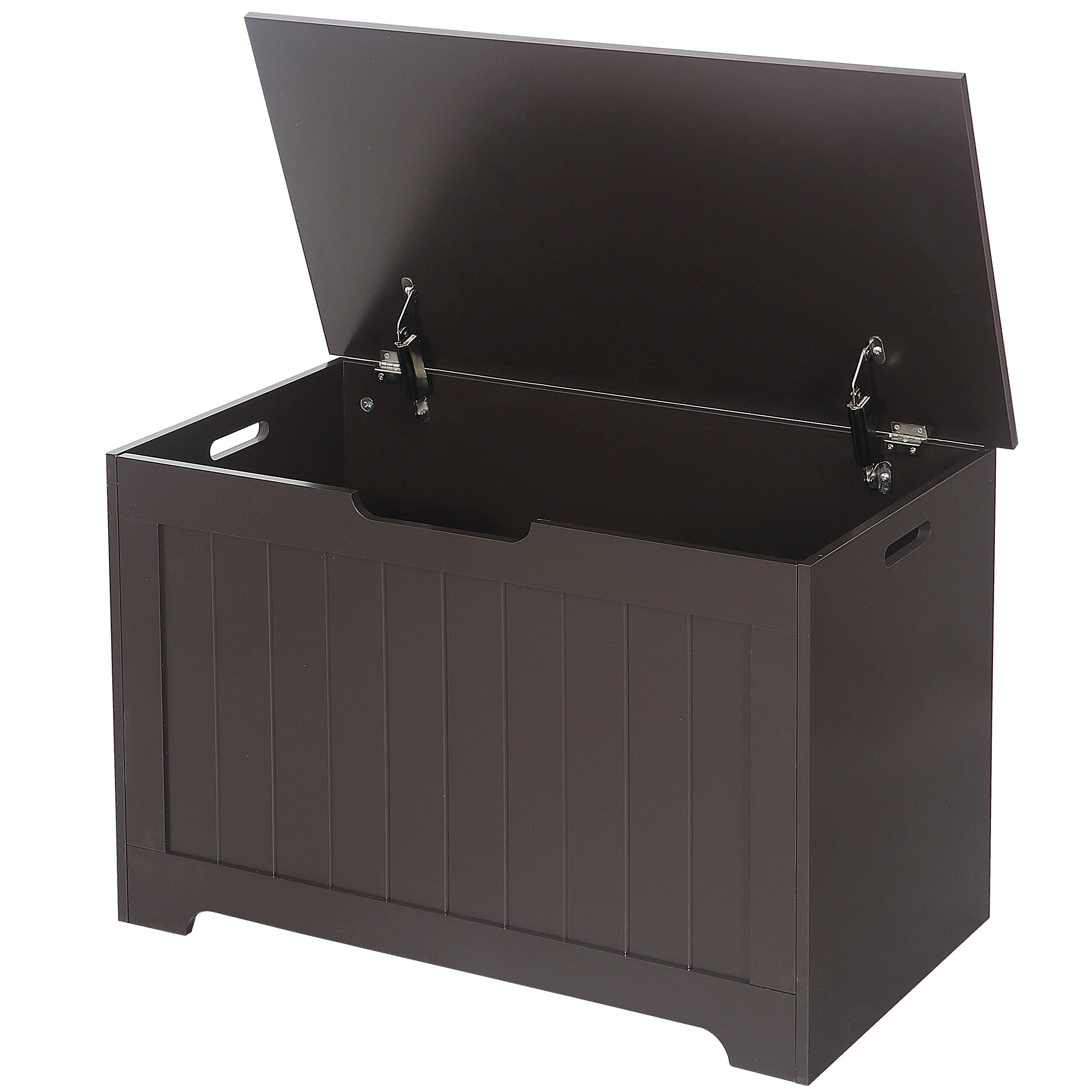 HomGarden 47.93 Gallons Safety Hinged Lid Wood Toy Chest, Brown