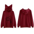 thumbnail image 3 of IKemiter Femmes Chat Imprimé Manches Longues Pull Automne Hiver Sweat-Shirt Tops Chaud, 3 of 6