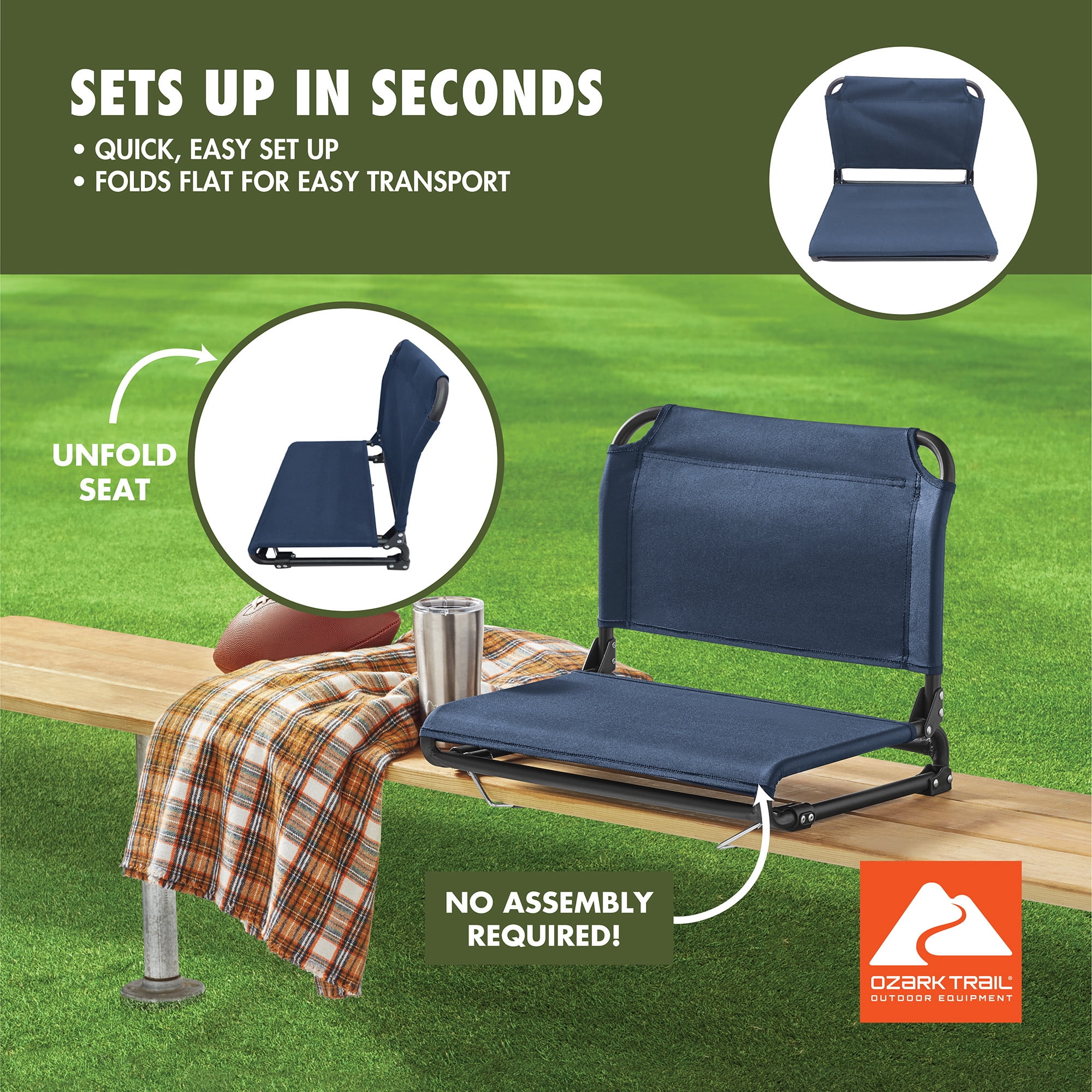 Ozark Trail Stadium Seat Blue Cove