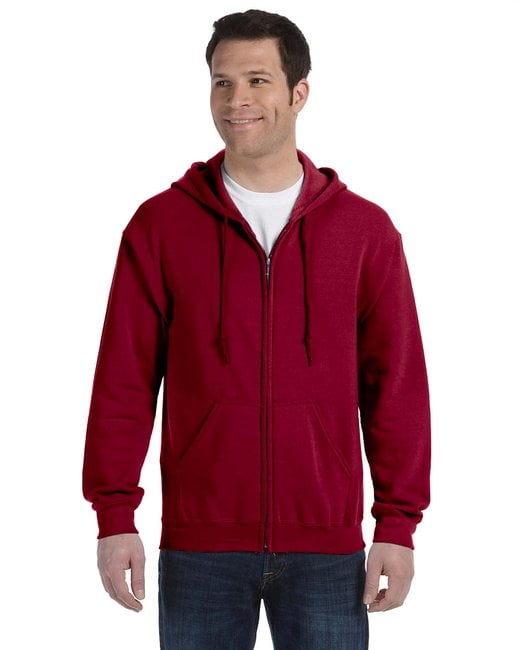 red zip hoodie