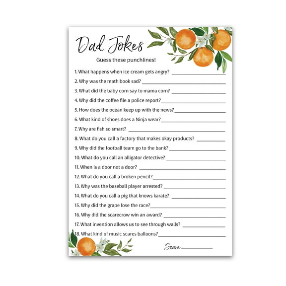 Roseum Collections A Baby Shower Game with Little One Theme Dad Jokes Games, Party Favors, 25 Pack