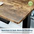 thumbnail image 6 of CONCETTA Electric Height Adjustable Desk, 63"x24" Ergonomic Sit Stand Workstation, One-Touch Lift Home Office Desk, Rust, 6 of 9