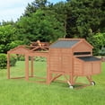 thumbnail image 2 of YODOLLA 95" Large Wooden Chicken Coop with Wheels for 6 8 chicken with Run Natural wood, 2 of 10