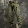 thumbnail image 5 of Mifsaly Mens Cargo Pants Straight Leg Relaxed Fit Work Trousers with Multi Pockets Army Green,XS, 5 of 5