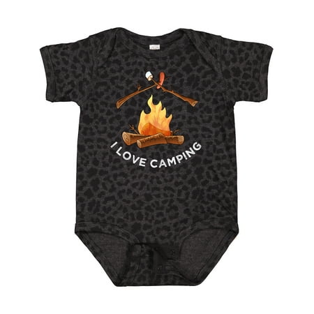 

Inktastic I Love Camping Campfire with Marshmallow and Hot Dog Gift Baby Boy or Baby Girl Bodysuit
