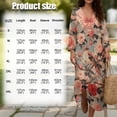 thumbnail image 6 of COEQINE Comfort Plus Size Dress 3/4 Sleeve Wrap V Neck Linen-Like Midi Tunic Dress for Women, Flowy Loose Fit Loungewear 1X 2X 3X 4X, Easy Care, Size 2XL, Vintage Floral Bird Pink, 6 of 6