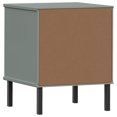 thumbnail image 5 of vidaXL Bedside Cabinet with Metal Legs Grey Solid Wood Pine OSLO, 5 of 5