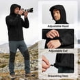 thumbnail image 4 of Muvtei Men's Hooded Softshell Jacket Fleece Lined Waterproof Hooded Soft Lightweight Windbreaker Shell Jacket Outdoor Hiking Rain Jacket Black-L, 4 of 12