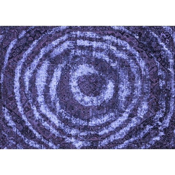 Ahgly Company Indoor Rectangle Abstract Blue Modern Area Rugs, 2' x 5'