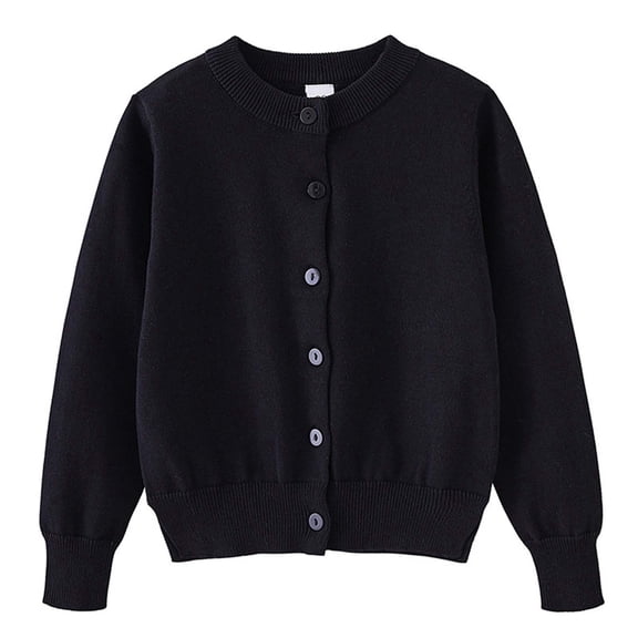 zbxnLI Boys Girls Cardigan Button down Ribbed Knit Long Sleeve Coat School Uniform Dressy Cardigans