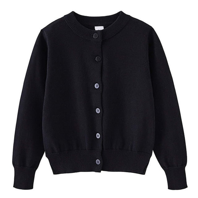 ShomPort Cardigans for Girls Unisex Long Sleeve Button Stretchy Cotton Sweaters Breathable Lightweight Fall Winter Comfy Coats