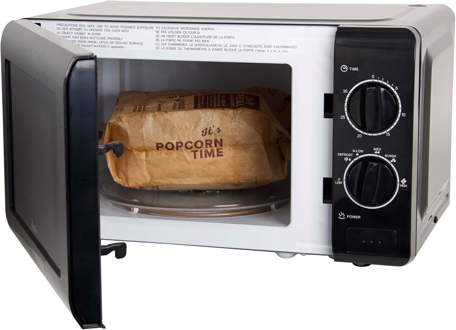 Compact Microwave Oven 700- with 5 Power Settings, Defrost, Glass Turntable, Black